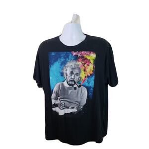 Official University Of Jerusalem Albert Einstein Black Tshirt Size XL